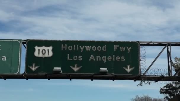 Sinal de auto-estrada Los Angeles 101 — Vídeo de Stock