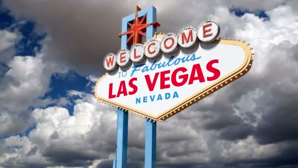 Las Vegas señal de bienvenida lapso de tiempo . — Vídeos de Stock