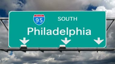 Philadelphia - Interstate 95 işareti zaman atlamalı