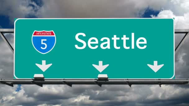 Seattle - interstate 5 jel idő telik el — Stock videók