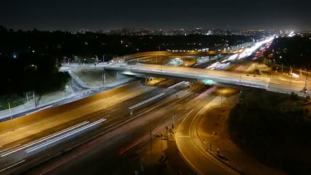 San diego 405 freeway nacht - los angeles — Stockvideo