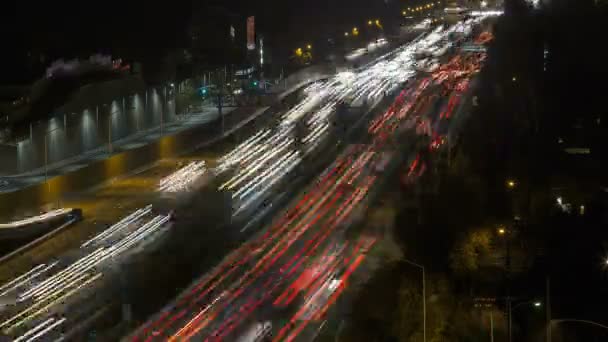 San Diego Freeway in West Los Angeles Night — Stock Video