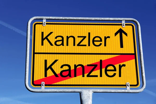 German Street Sign Chancellor Chancellor — Stock Photo, Image