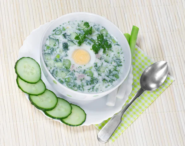 Zomer koude soep met groenten — Stockfoto