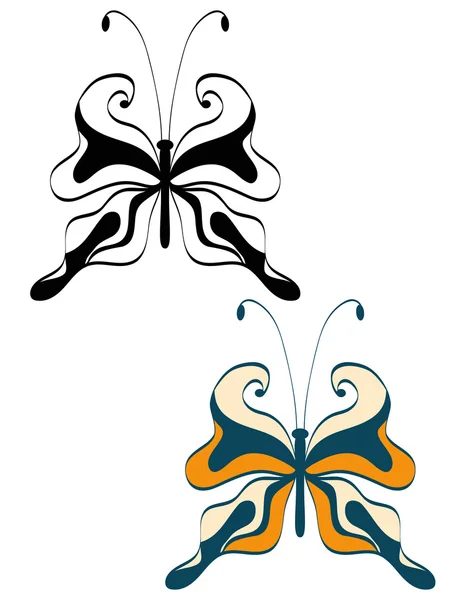 Abstraktes Bild durchbrochener Schmetterling — Stockvektor