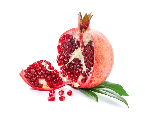 Ripe pomegranates on a white background. — Stock Photo, Image