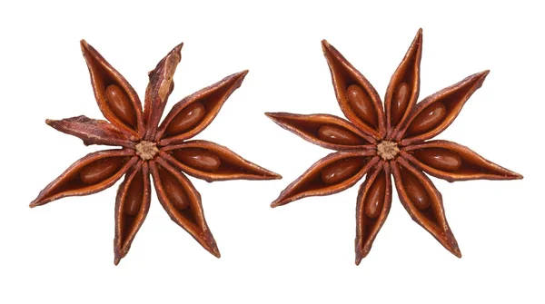 Beyaz arkaplanda anason yıldızları — Stok fotoğraf