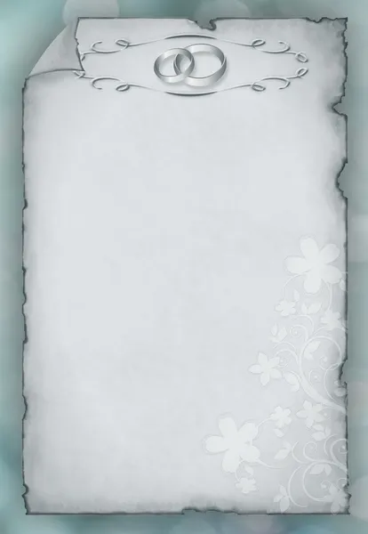 Düğün kartı ile çiçek desenli — Stok fotoğraf