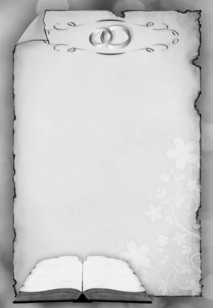 Cartão de casamento com um padrão floral — Fotografia de Stock