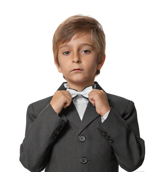 Little boy in a tuxedo, isolate on white background — Stock Photo, Image