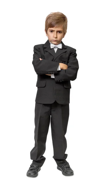 Little boy in a tuxedo, isolate on white background — Stock Photo, Image
