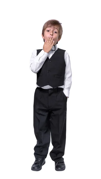 Little boy in a tuxedo, isolate on white background — Stock Photo, Image