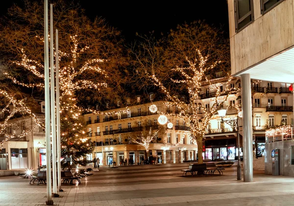 Historic center of Baden-Baden with Christmas lighting — Stock Photo, Image