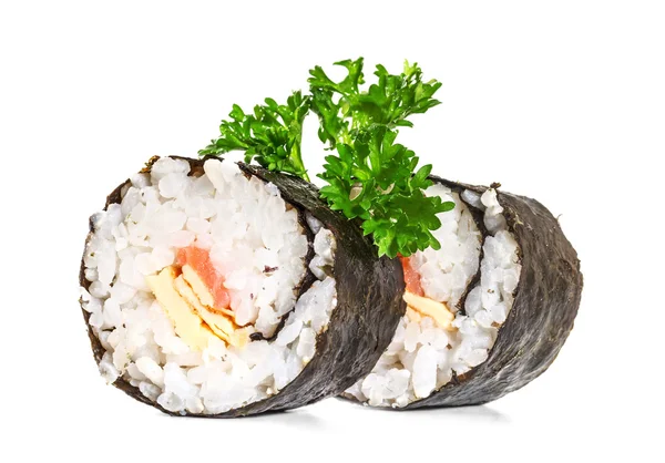 Sushi tradizionale isolato su sfondo bianco — Foto Stock
