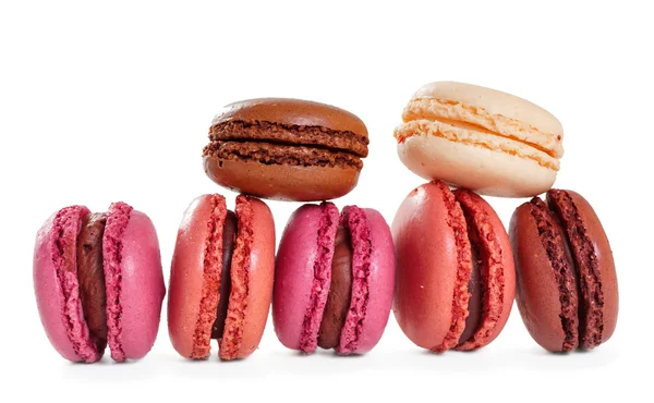 Francouzská macarons. izolovat na bílém pozadí — Stock fotografie