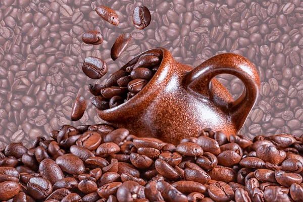 Hintergrund der gerösteten Kaffeebohnen — Stockfoto