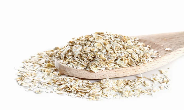 Oat flakes on white background — Stock Photo, Image