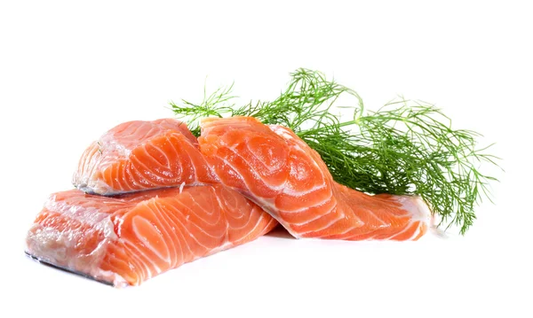 Salmon fillet with dill — Stock Photo, Image