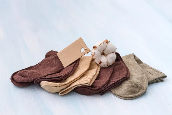 Bavlněné ponožky s špetkou bavlny. — Stock fotografie