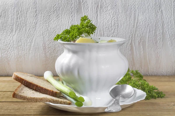 Summer cold soup with vegetables — Stock Photo, Image