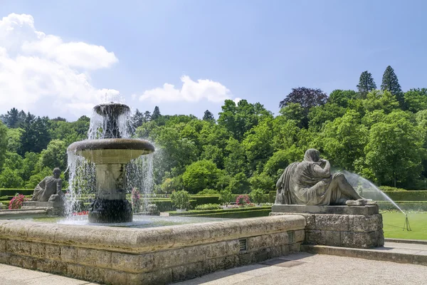 Fountain in the park of roses. Germany, Baden-Baden. — Stock Photo, Image