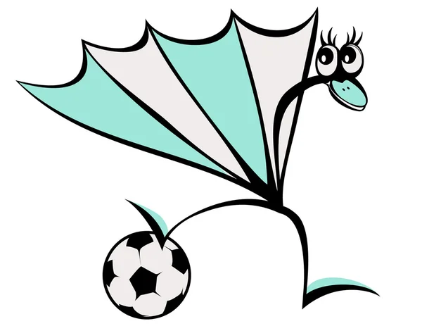 Abstracte peacock met een voetbal. — Stockvector