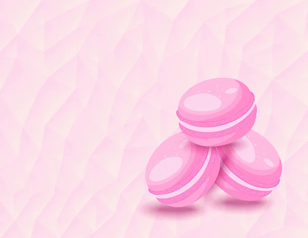 Franska macarons på bakgrund av trianglar — Stock vektor