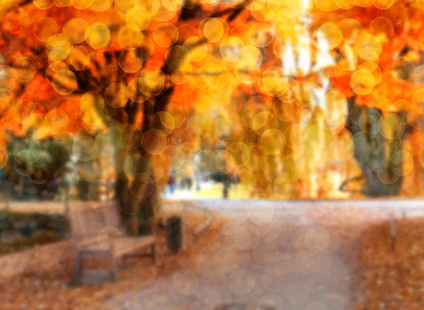 Abstract photo of autumn alley in the park — Stock Photo, Image