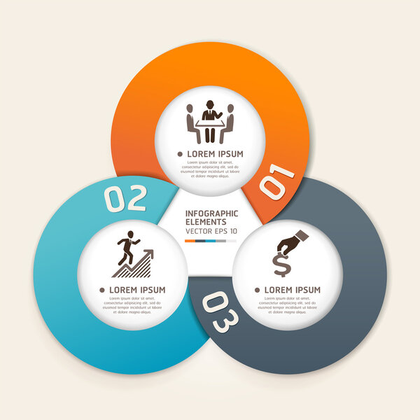 Современный стиль оригами бизнес-круга варианты баннер. Векторная иллюстрация
.