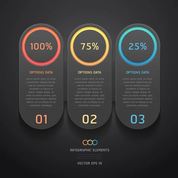 Modern black infographics banner. Vector illustration. — Stock Vector