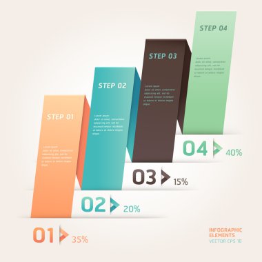 Modern arrow origami style step up number options banner template.