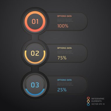 Modern siyah infographics afiş. vektör çizim.