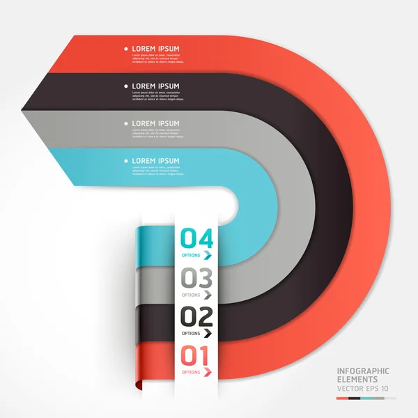 Flecha moderna círculo intensificar opciones banner. Ilustración vectorial . — Archivo Imágenes Vectoriales