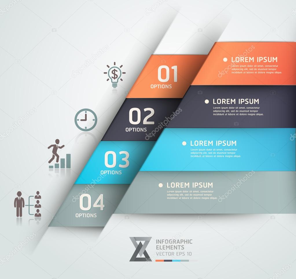 Modern business steb origami style options banner. Vector illustration