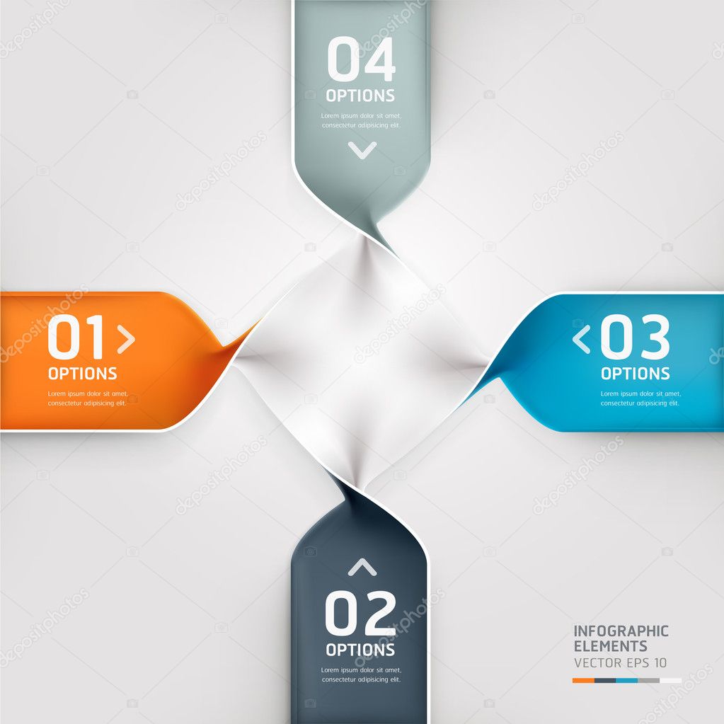 Modern spiral infographics options banner. Vector illustration.