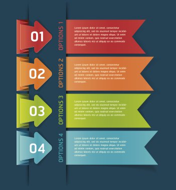 Renkli Origami stil numarası seçenekleri afiş ve kartı vektör çizim