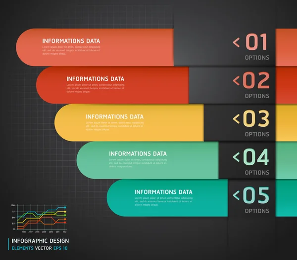 Infografías coloridas Opciones de número Banner y tarjeta . — Vector de stock