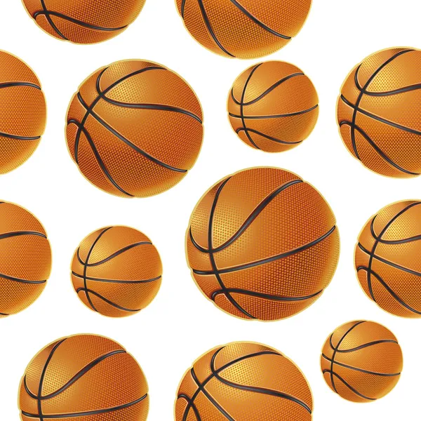 Μπάλες μπάσκετ χωρίς ραφές μοτίβο. Εικονογράφηση διανύσματος — Διανυσματικό Αρχείο