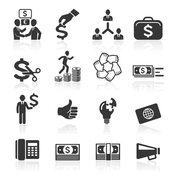 Conjunto de iconos empresariales, gestión y recursos humanos — Vector de stock