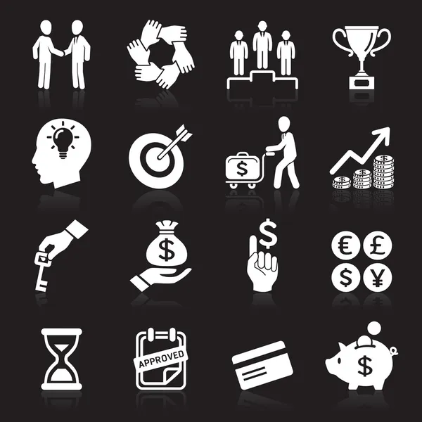 Conjunto de iconos empresariales, gestión y recursos humanos — Vector de stock