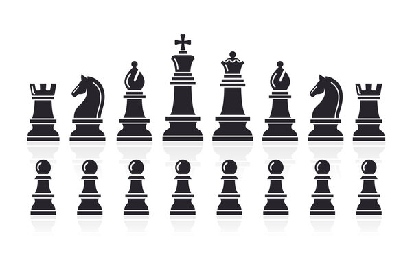 Chess icons. Vector Illustration.