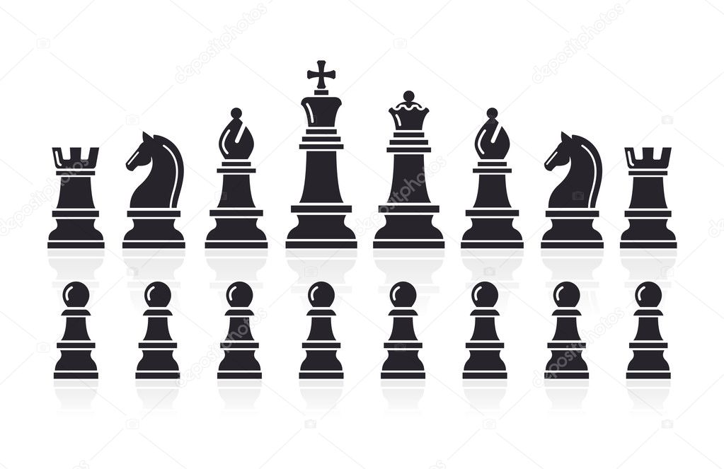 Chess icons. Vector Illustration.