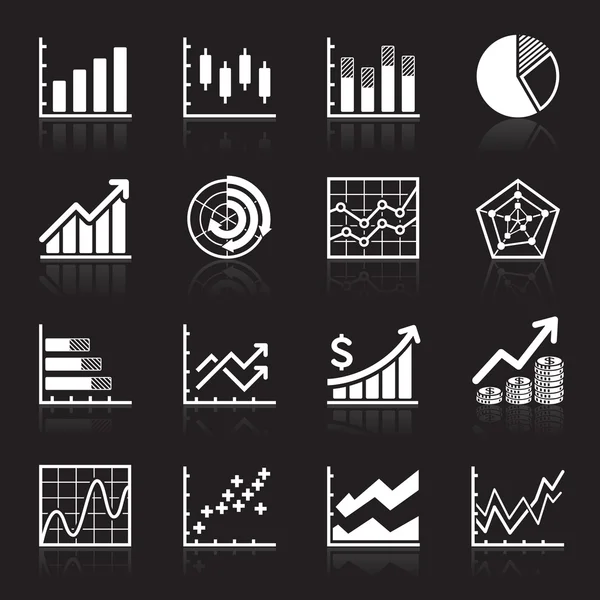 Iconos de Infografía Empresarial - Gráficos vectoriales — Vector de stock
