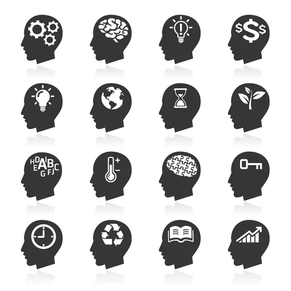 Thinking Heads Icons. — Stock Vector