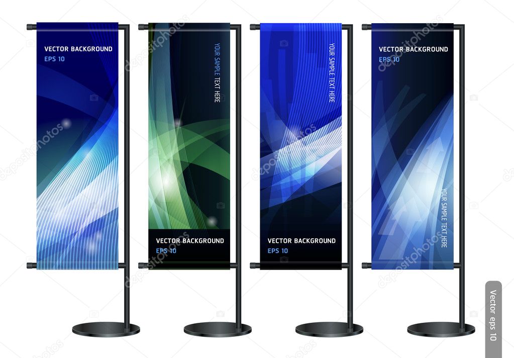 Trade exhibition stand display with Abstract background. Vector