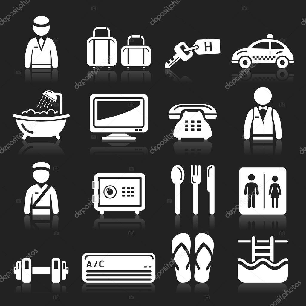 Hotel icons set