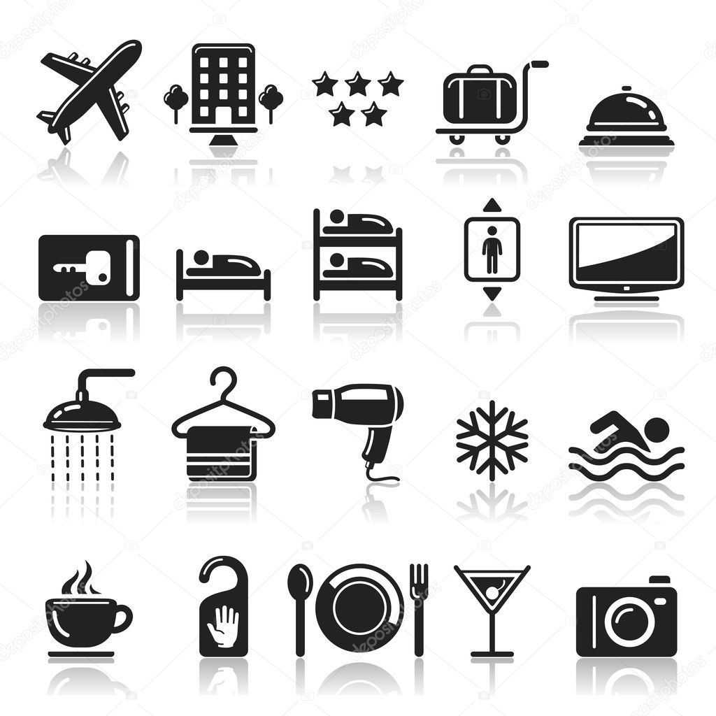 Hotel icons set