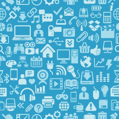 web, uygulama ve tablet mobil seamles için mavi renk simgeleri