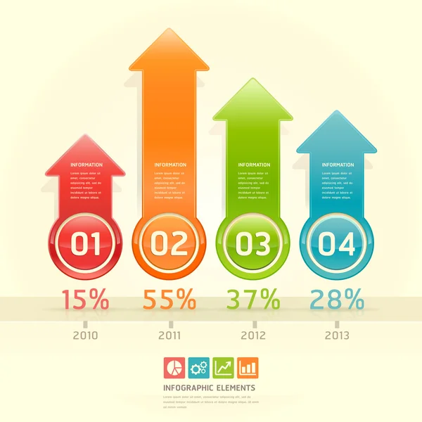 Bannière colorée d'options de numéro de flèche. Illustration vectorielle. peut b — Image vectorielle