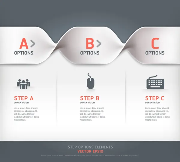 Banner moderno de opciones de paso en espiral. Ilustración vectorial. puede ser u — Archivo Imágenes Vectoriales